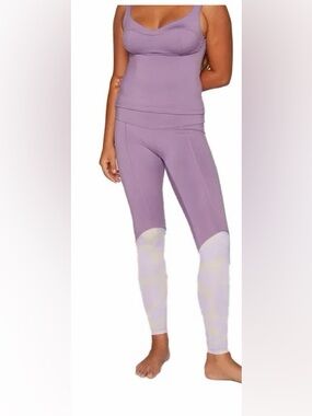 Seea Calafia Lavender and Tan Patterned Women's Surf Leggings - Medium